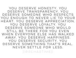 You Deserve...